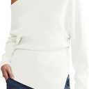 Saodimallsu Womens Off One Shoulder Sweaters Long Sleeve 2025 Casual Fall Pullover Knit Tops (White, XL)