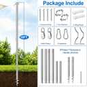 Stainless Steel Shade Sail Poles, 10FT Heavy Duty Sun Shade Poles with Pulley System, Weather-Resistant Shade Sail Post Kit for Backyard Patio Garden, Adjustable Shade Canopy, Screw in 2 Pack