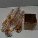 Wooden Spoons for Cooking  11 Piece Natural Teak Wood Kitchen Utensil Set, Wooden Spoons Set with Holder, Spoon Rest & Hooks, Wooden Spatula Set with 7 metal hooks