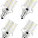 E17 Super Bright LED Bulb,15W Intermediate E17 Base LED G14 Bulbs,120 Watt Equivalent 1200lm 5000K Daylight Ceiling Fan Light Bulbs, Non-Dimmable Chandelier Light Bulb, Pack of 4