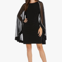 R&M Richards Women's Crystal Glow Evening Dress, Black, Size 14 Plus/14W