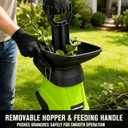 Electric Wood Chipper,1.8 in Cutting Diameter Portable Yard Shredder | Shredder Mulcher with Hopper,15 Amp 4000 RPM,15:1 Reduction Ratio,45 L Bag,Yard Tool for Composting Branches and Twigs