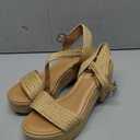 Soda Women's Castle Jute Open Toe Ankle Strap Platform Wedge (Lt Tan, 8)