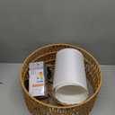 Boho Plug in Pendant Light Rattan Hanging Lights with Plug in Cord,Indoor Hanging Lamp with Dimmer Switch,Wicker Bamboo Woven LampShade Hanging Lamp Plug in for Bedroom Living Room Kitchen Island (12, two layers-shape)