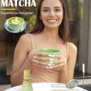 Vaiheng Matcha Whisk Set with Matcha Bowl, Matcha Whisk Holder Matcha Bamboo Whisk, Scoop, Sifter, Unique Gifts for Women Men Girl Friend Home Kitchen DecorLight Green