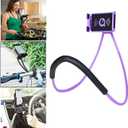 Universal Smart Mobile Phone Stands,360 Rotating Hanging on Neck Cell Phone Mobile Mount Holder, Multiple Functions Flexible Lazy Bracket (Purple)