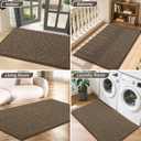 BEQHAUSE Dirt Trapper Door Mat 20" x 32", Non-Slip Washable Doormats Entrance Mat, Dirt Resistant and Absorbent Welcome Mat, Low Profile Floor Mats for Front Back Door and Entryway, Brown