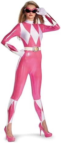 Disguise Costumes Mighty Morphin Power Rangers Pink Ranger Sassy Women's Adult Bodysuit Costume medium