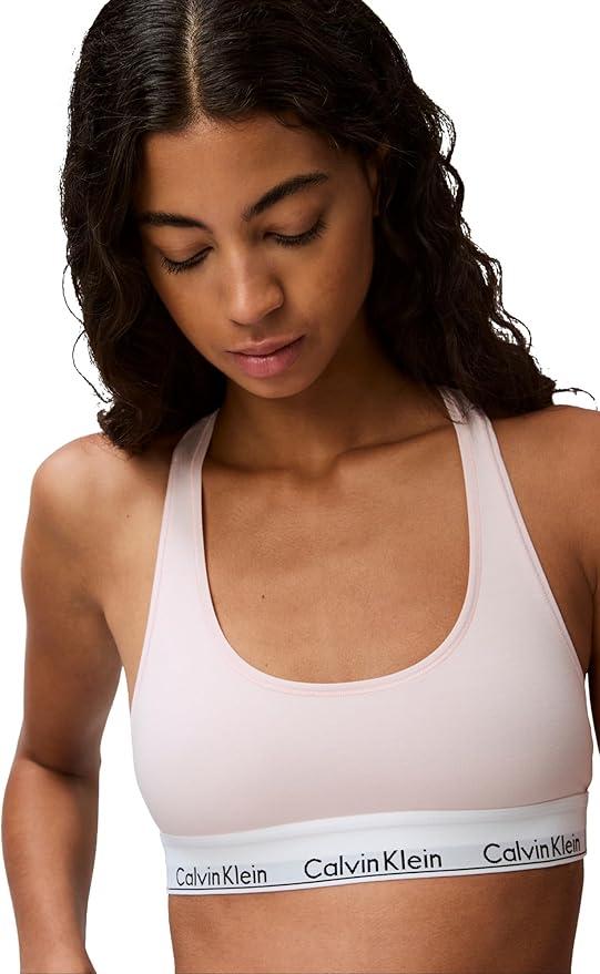 Calvin Klein Women's Modern Cotton Unlined Wireless Bralette (Medium, Nymph's Thigh)