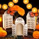 Jetec 30 Pcs Dia De Los Muertos Decoration Set Include Day of the Dead Altar Ofrenda Artificial Marigold Flowers 4.92 Feet Diwali Marigold Garland Light and Monarch Butterfly Decor(Papel Picado)