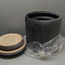 BLEXA Round Set of 2 Ottoman with Storage-Upholstered Velvet Vanity Stool for Makeup Multifunctional Ottomans Coffee Table Padded Seat Foot Rest for Living Room&Bedroom(Ligth Grey) (Basic, Light Gray)