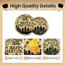 96 pcs Camo Birthday Party Decorations Army Birthday Party Plates and Napkins Disposable Camouflage Party Dessert Dinnerwares Serve 24 Guests
