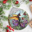 Stained Glass Suncatcher Ornament - Hummingbird Christmas Decorations - Christmas Ornaments for Tree - Holiday Present Ideas - Gift Exchange