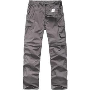 linlon Kids' Cargo Pants, Boy's Casual Outdoor Quick Dry Waterproof Hiking Climbing Convertible Trousers #9016 (Gray)