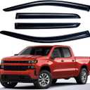 Lightronic Extra Durable Outside-Mount Auto Vent Window Visor, Fits 2019-2026 Chevrolet Silverado & GMC Sierra 1500, 2020-2026 Silverado/Sierra 2500 HD & 3500 HD, 2022 Limited, Crew Cab, Smoke, 4-Pcs