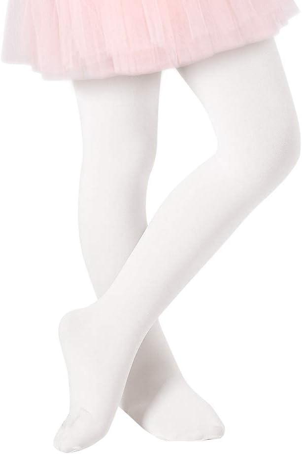 Century Star Girls Ballet Tights Toddler-Super Soft Footed Dance Tights for Kids, Large, 6-9 Years