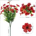 Lnoicy 20 Bundles Artificial Fake Flowers Faux Eucalyptus Flowers for Outdoor Outside,Fake Plants UV Resistant for Porch/Garden/Home Decoration5 Color