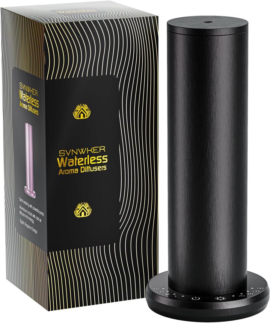 Waterless Essential Oil Diffuser,Aromatherapy Diffusers,Scent Diffusers for Home,Large Room, Hotel Scent Diffuser, 1000sq.ft, Aroma Diffusers (Black)