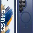 for Samsung Galaxy S25 Ultra Magnetic Case, Slim Compatible with MagSafe & Wireless Charging, Military Grade Drop Proof, Translucent Silicone Men Women Protective Case for Galaxy S25 Ultra, Blue