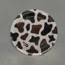 BLUE PANDA 48 Pack Cow Print Paper Plates (9 Inch) for Barnyard Birthday, Farm Animal Party - Cow Baby Shower Supplies (Brown Foil Print)