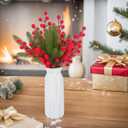 Veemoon 20Pcs Artificial Red Berry Stems,8. 25-11. 2 Inch Christmas Berry Picks Faux Pine Branches Home DIY Ornaments for Wedding Winter Holiday New Year