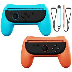 Grips & Wrist Strap Set Switch 2 Joy-Con  Ergonomic Controller Holder, Secure Gaming Accessories for Nintendo Switch 2 & OLED  Comfortable & Anti-Slip Design 2pcs