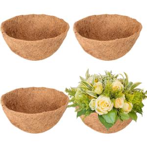 Legigo 4 Pack 18 Inch Hanging Basket Coco Liners Replacement, 100% Natural Round Coconut Coco Fiber Planter Basket Liners for Hanging Basket Flowers/Vegetables