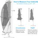 Patio Umbrella Cover for Outdoor Heavy Duty 420D Oxford Fabric with Pole & Zipper, Easy Install Waterproof, UV Resistant, Prevents Fading & Rips Fits 914ft Cantilever & Offset Umbrellas Black