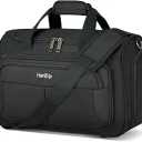 Carry on Duffel Bag Foldable Duffle Bags for Travel, Under Seat Personal Item Bags for Airplanes, Weekender Overnight Mens Travel Tote Bag for Women Small Softside Carry on Luggage (Black) Size: Carry-on 16.5-Inch