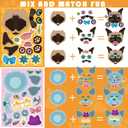 2 x Jovial & Joyful 36 Sheets Create Your Own Cat Stickers, Multicolor Cartoon Cat Themed Kids Stickers, Vinyl Material, Perfect for Scrapbook, Laptop, Water Bottle, Paper, Plastic, Glass Surfaces