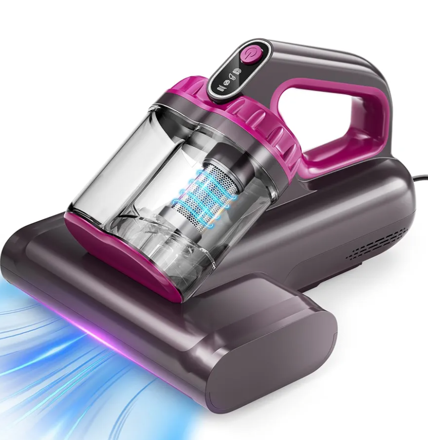 Mattress Vacuum Cleaner, 17Kpa 650W Bed Vacuum Cleaner, 273nm UV-C Light & Ultrasonic 145°F Heating, 80000 RPM/Min Brushroll Rotation, Wide Suction Port for Pillows Cribs Sofa, Black Corded