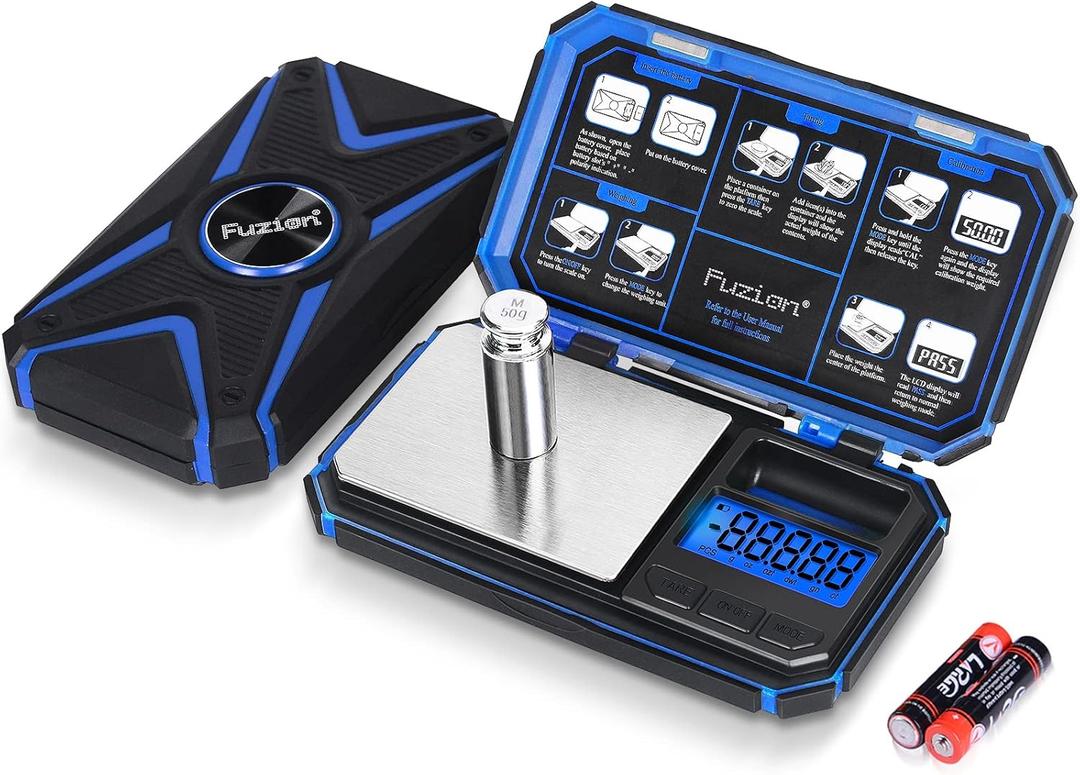 Fuzion TU-X Digital Pocket Scale, 200g/0.01g Gram Scale with 6 Units for Personal Hobbies, Small Scale for Food Ounces and Grams, Measuring Jewelry, Herb, Powder (Blue)