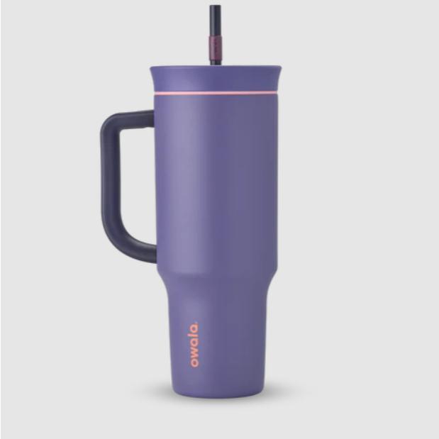 Owala Stainless Steel Triple Layer Insulated Travel Tumbler with Spill Resistant Lid, Straw, and Carry Handle, BPA Free, 40 oz