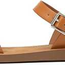 Women's Cute Open Toes One Band Ankle Strap Flexible Summer Flat Sandals With + Memory Foam (M)