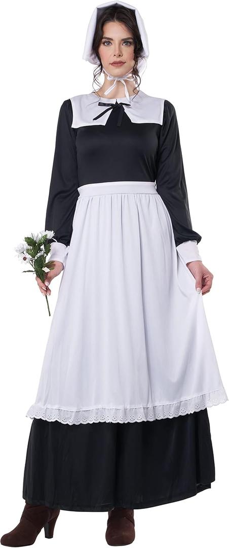 California Costumes Women's Pilgrim Woman Adult (Black,white)