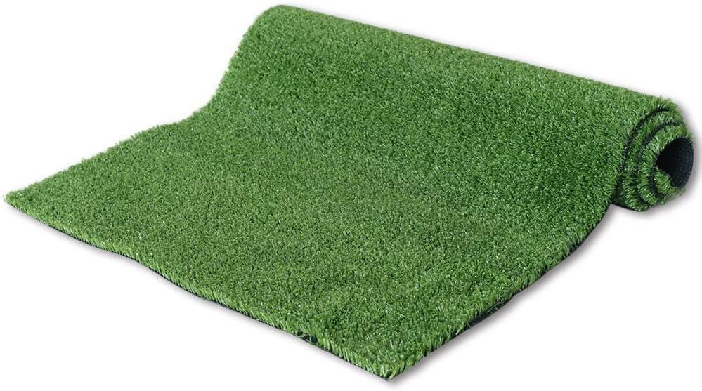 Artificial Grass Astro Turf Lawn 2FTX18FT,Economy Synthetic Fake Grass Indoor Outdoor Mat, Backyard Patio Garden Balcony Rug Carpet, Rubber Backing with Drainage Holes