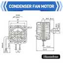 YZF18-25 Fan Motor, 18W 120V 1.01A 60Hz 1550RPM Shaded Pole Condenser Fan AC Motor, Replace Parts YZF10-20 YZF6-13 W0301905 for Refrigeration Equipment Radiator Evaporator, Small Ventilation Equipment