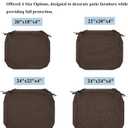 FUNHOME 2 Pack Outdoor Cushion Slipcovers 24" x 24" x 4", No Insert! Water-Resistant Patio Chair Seat Cushion Covers with Zipper and Tie, Replacement Cover Only(Brown)