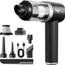 helloleiboo Handheld Car Vacuum Cleaner 16000PA Car Vacuum Portable Cordless 120W High Power 4-in-1 Mini Vacuum Cleaner Rechargeable & Air Duster Multi-Nozzles for Home Office PetBlack