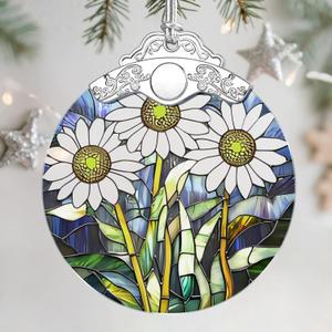 Christmas Ornaments: Stained Glass Ornament, Birth Flower Ornament, Christmas Tree Ornaments & Xmas Tree Decorations Exquisite Holiday Decor, Birth Flower Gifts Perfect Holiday & Xmas Gifts - Apr