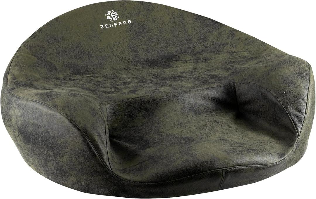 Ergonomic Meditation Cushion/Chair/Seat/Floor Pillow for Home/Office/Studio  Memory Foam, Removable & Washable Cover, Designed for Long Period Meditation Comfort (Dark Green)