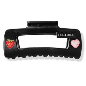The Original Mello Charm Cloud Clip Hair Claw Clip Squishy Claw Clip Made in Korea Patent Pending 30021976 (Medium Black Clip, 4 Charms)