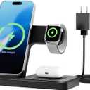 Wireless Charging Station for Apple Devices: 3 in 1 Foldable Qi Compact Case-Friendly Charger Stand for iPhone 17-12 & Apple Watch & AirPods Charging Dock for Travel Home Office Desk Nightstan