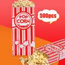 500 Pieces Paper Popcorn Bags, 1 oz Bags Individual Servings for Machine Maker Cart Supplies, Small Mini Pop Corn Bag Bulk Carnival Party