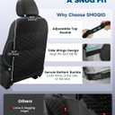 Seat Back Protectors for Kids, Car Kick Mats for Back of Front Seats with Large Pocket Organizer, Waterproof, Protects Against Dirt, Scuffs & Scratches, Fits Most Vehicles, 2PCS (Black)