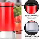 The Original Salt and Pepper Shakers set -Red- Spice Dispenser with Adjustable Pour Holes - Stainless Steel & Glass Set of 2 Bottles