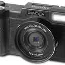 Minolta 30MP Digital Camera  2.7K Ultra HD Video, 3-inch 180 LCD Screen, Face Detection, Anti-Shake, 9 Scene Modes, Photo Burst, Panorama, CMOS Sensor, 32GB Card (Black)