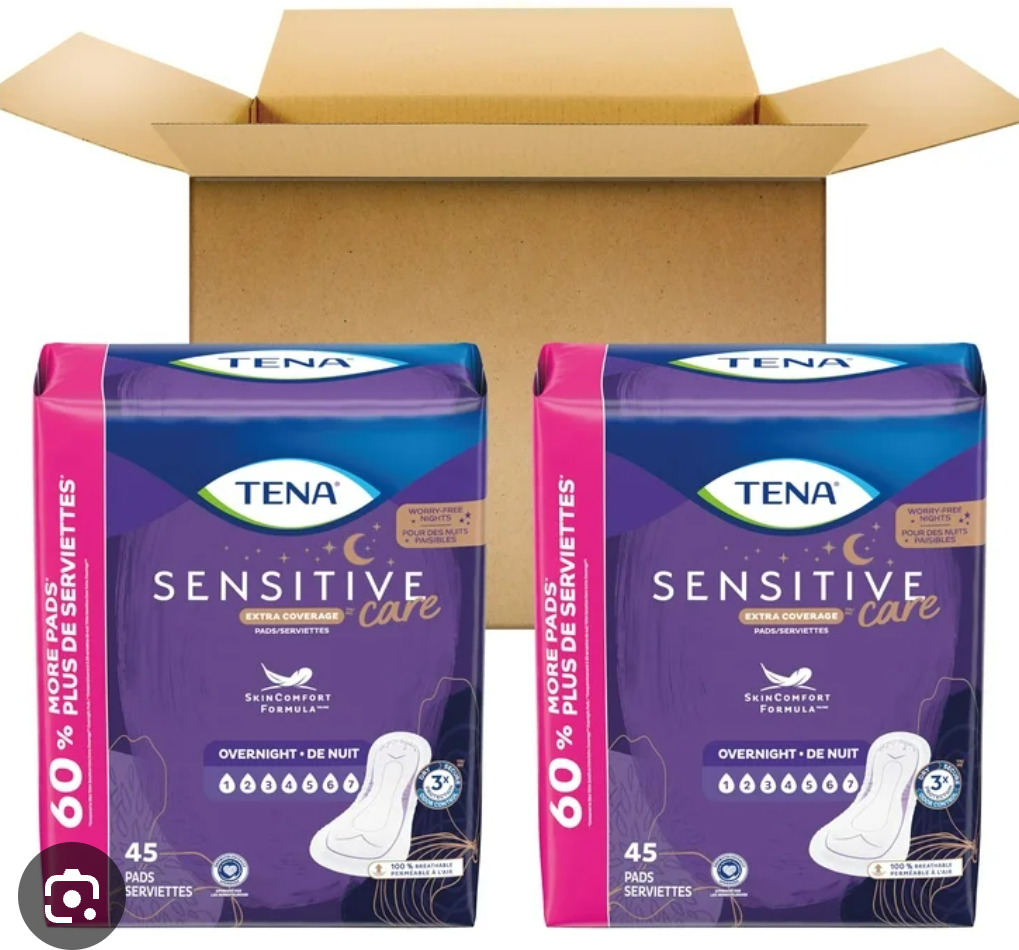 Tena Serenity Sensitive Extra Coverage Overnight Incontinence Pads 7, 45.0 ea, 2 pack