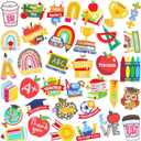 AUGSUN 36pcs Teacher Iron on Patches Graduation Teacher Appreciation Embroidered Sew Applique Repair Patch Back to School for Teacher Student Clothing Dress Backpack Hat Decorations
