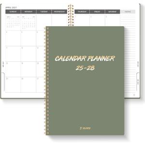 Monthly Planner 2025-2028, 2025 Calendar 36 Months Planner With Monthly Tabs, July 2025- June 2028, 8.5" x 11", 3 Years Academic Calendar Hard Cardboard Cover with Spiral Bound, Perfect for School & Office for Women & Men (Green)